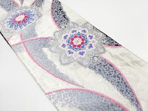 華紋に小花模様織り出し 袋帯